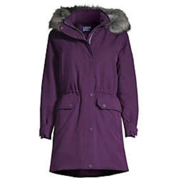 Lands' End NWT Women's Expedition Down Waterproof Winter Parka Coat in Purple - Picture 1 of 11